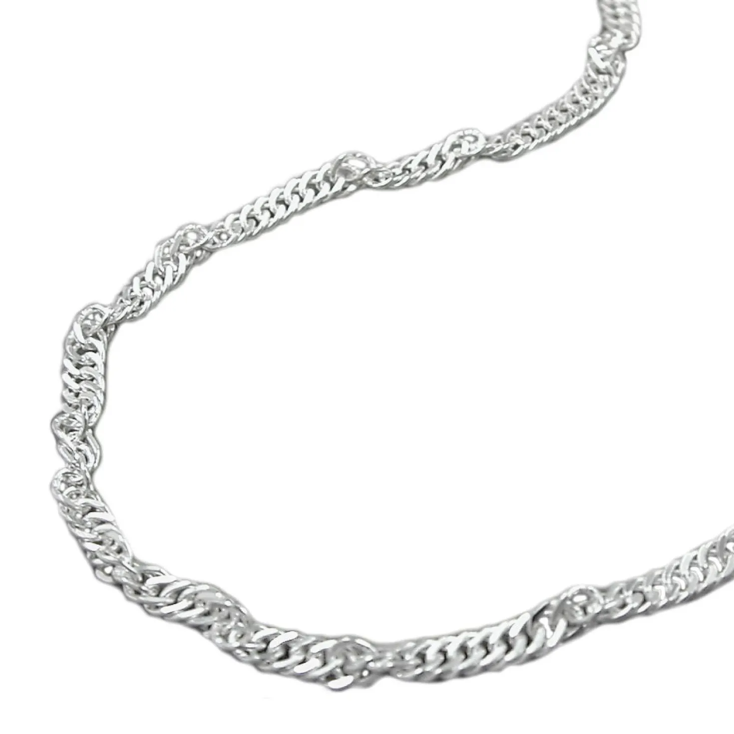2mm Singapurkette Kette Collier, 925 Silber, Silberkette rund, 60cm