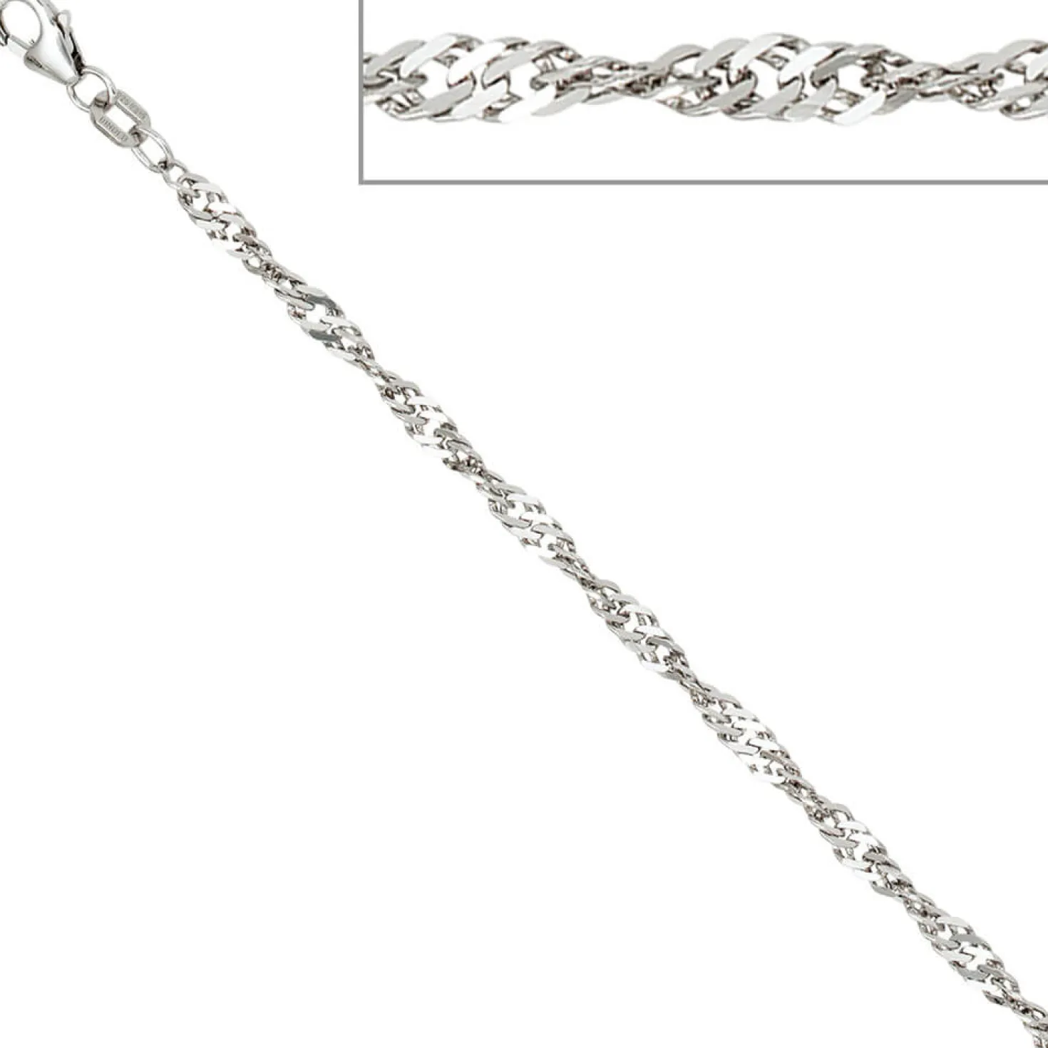 2,9mm Singapurkette Kette Collier Halskette aus 925 Silber 42cm
