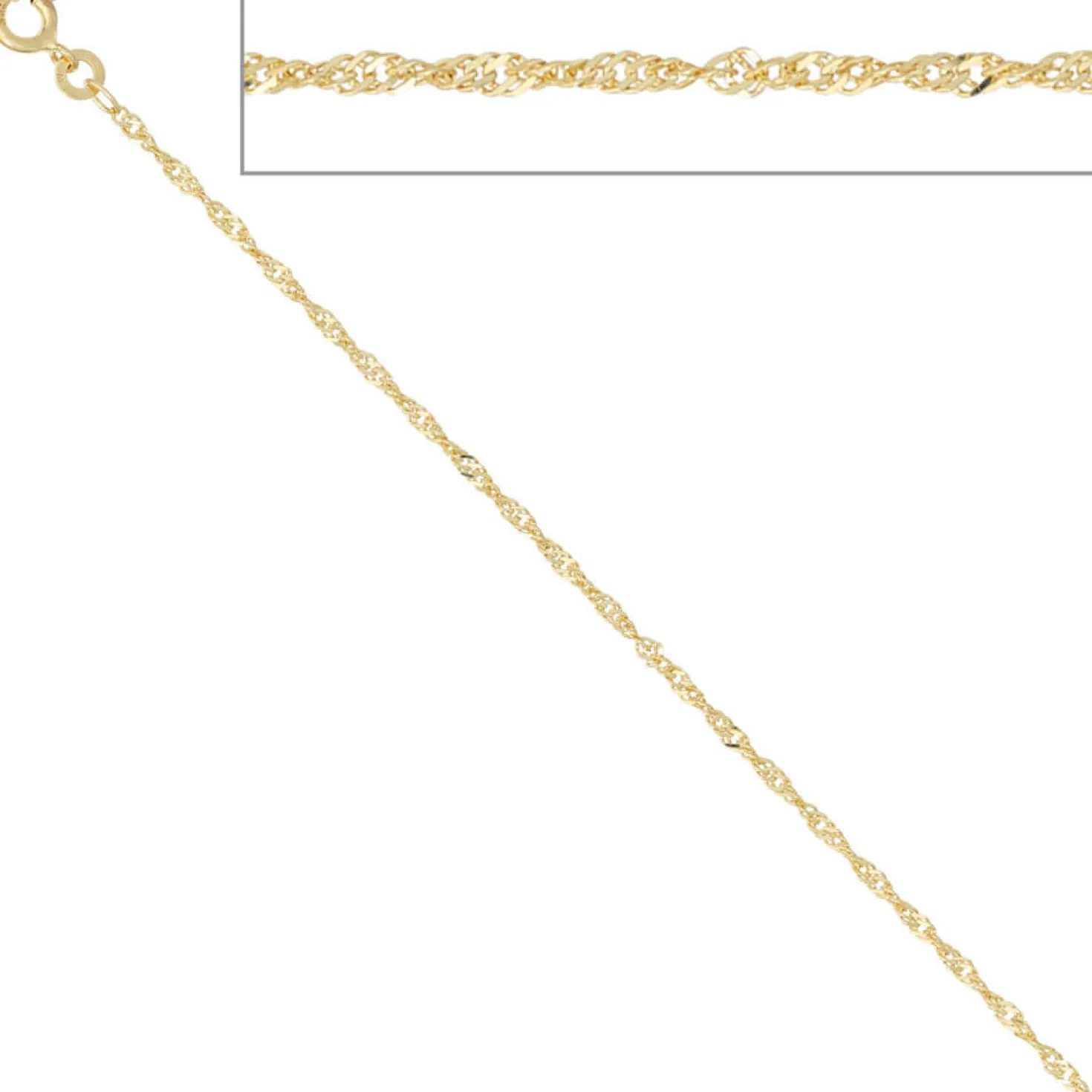 1,8mm Singapurkette Kette Halskette 585 Gold Gelbgold 50cm Halsschmuck