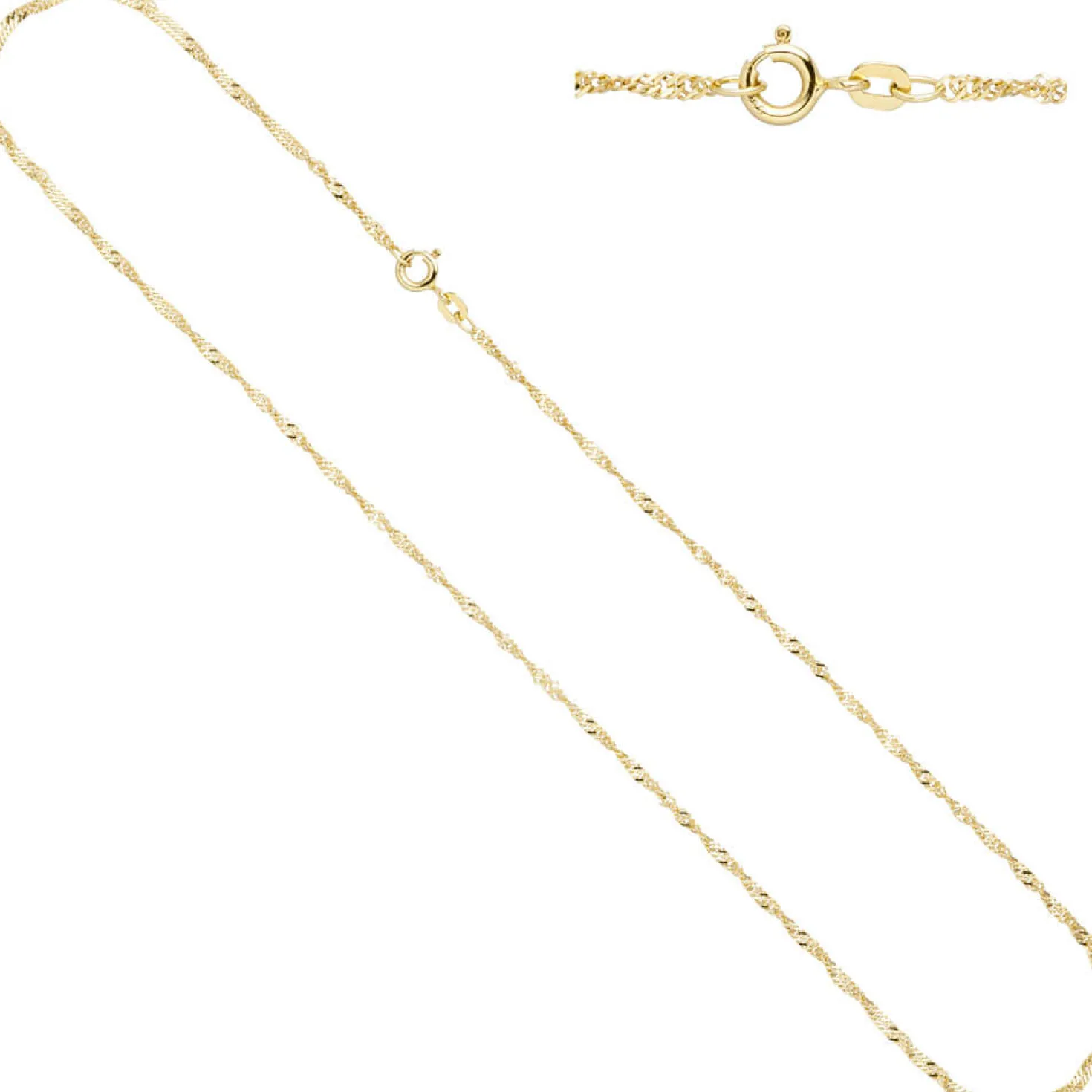 1,8mm Singapurkette Kette Halskette 333 Gold Gelbgold 42cm Halsschmuck