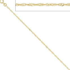 1,8mm Singapurkette Kette Halskette 585 Gold Gelbgold 45cm Halsschmuck