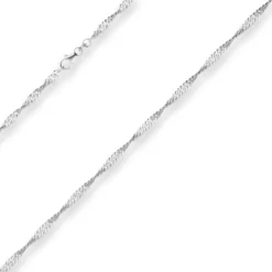 2,9mm Singapurkette Silberkette Collier Halskette aus 925 Silber 45cm