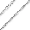 3,8mm Singapurkette Silberkette Collier Halskette aus 925 Silber rhodiniert 45cm