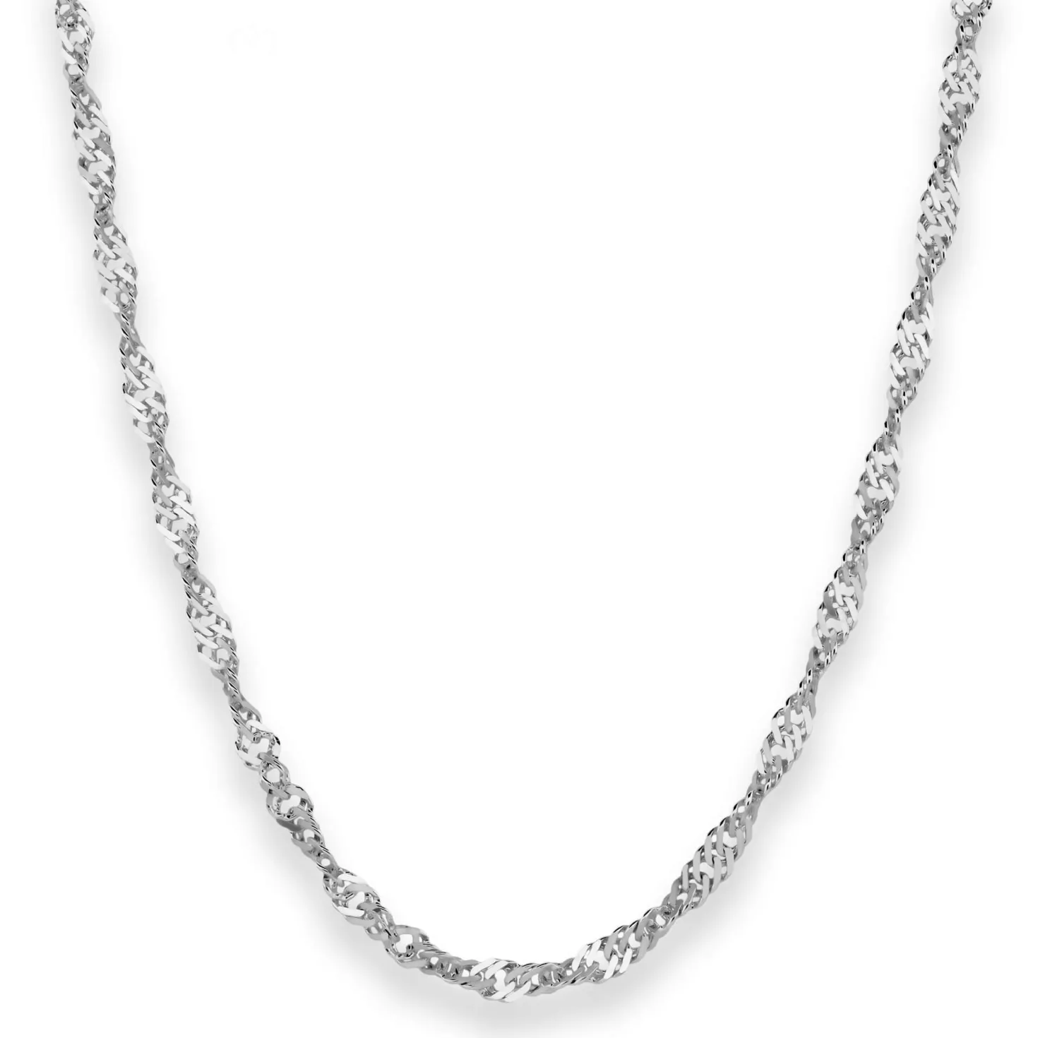 3,8mm Singapurkette Silberkette Collier Halskette aus 925 Silber rhodiniert 45cm