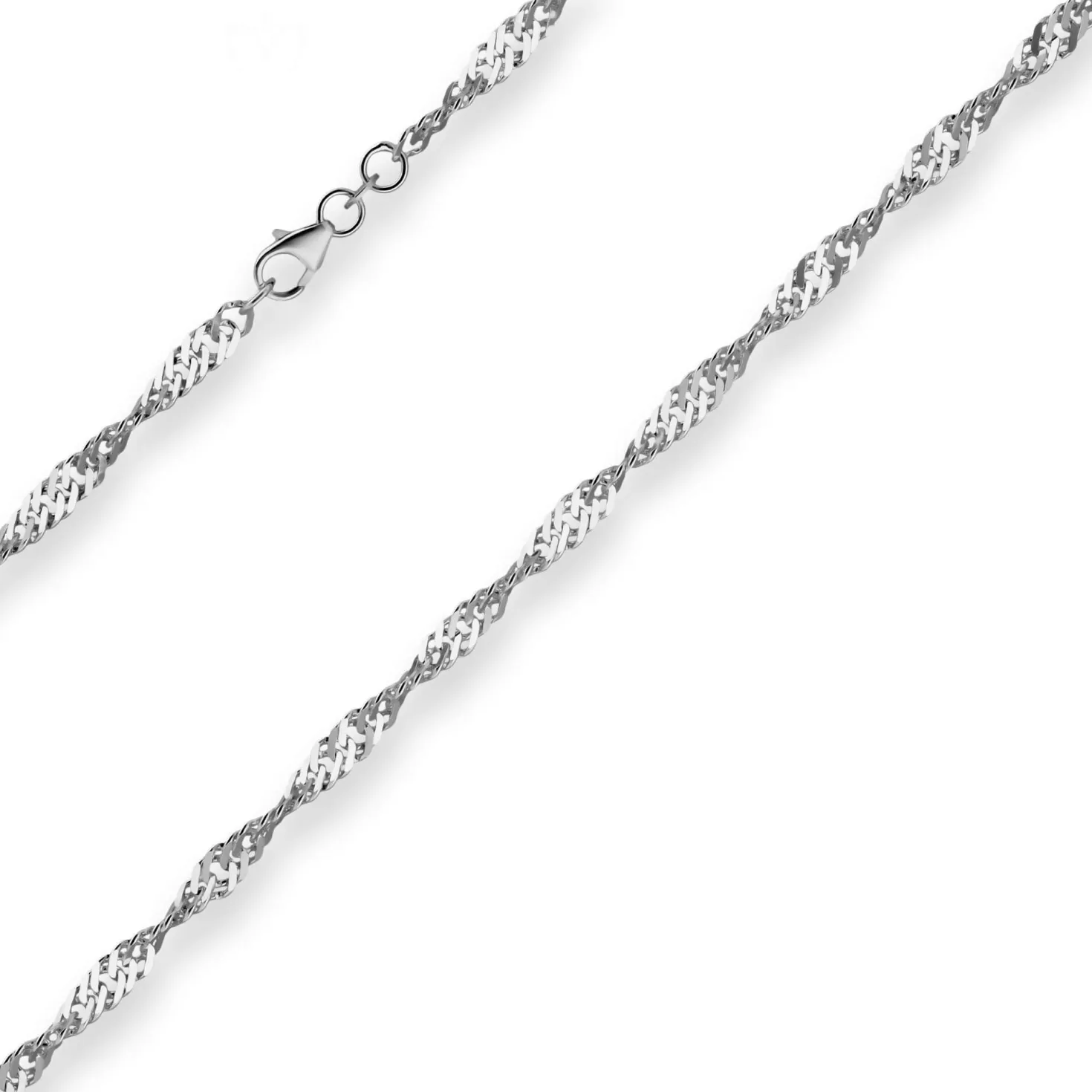 3,8mm Singapurkette Silberkette Collier Halskette aus 925 Silber rhodiniert 45cm