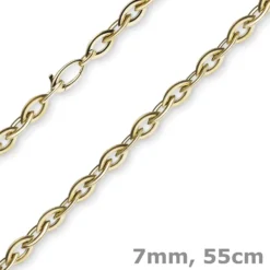 7mm Spitz-Anker-Kette aus 585 Gold Gelbgold 55cm Halsschmuck Collier Halskette
