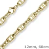 12mm Steg-Ankerkette Kette Collier Halskette aus 585 Gold Gelbgold 60cm