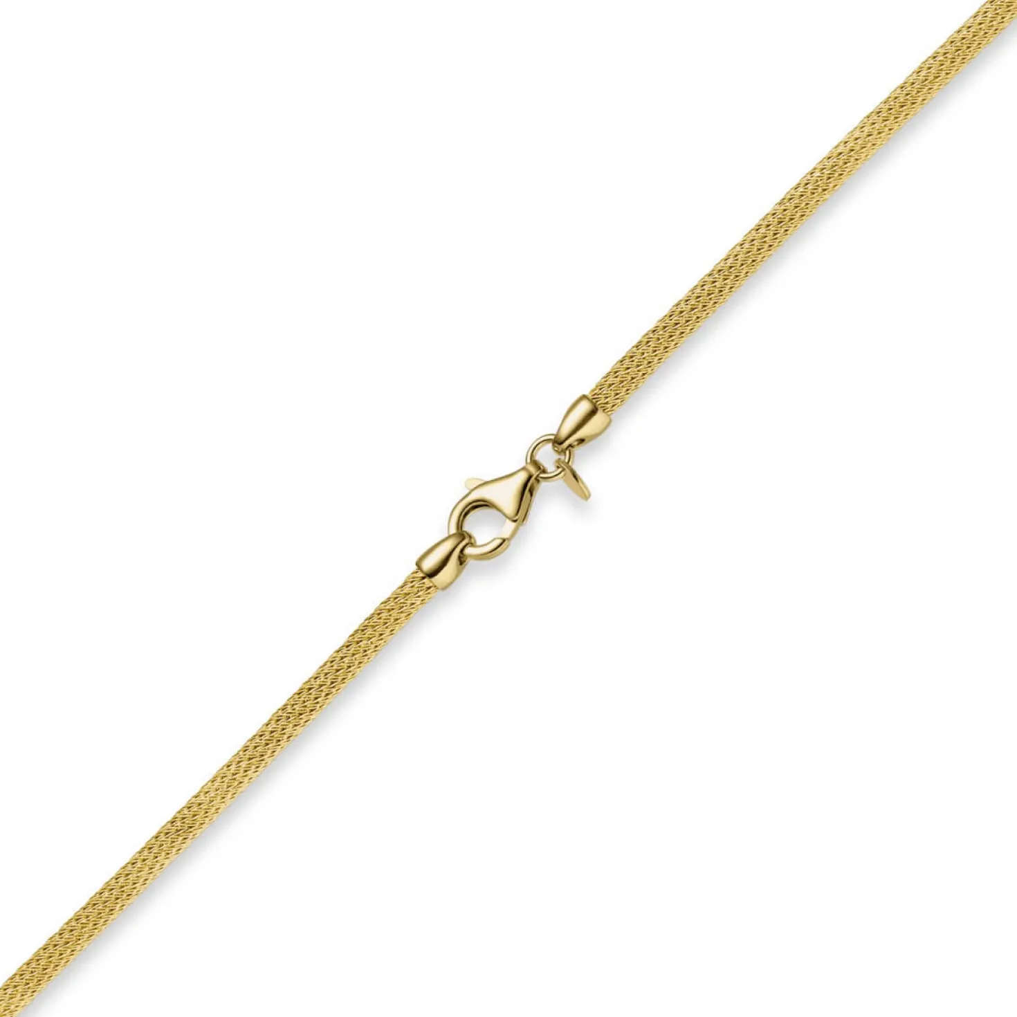 3mm Strickcollier Kette Halsreif 750 Gold Gelbgold 45cm Damen Goldkette