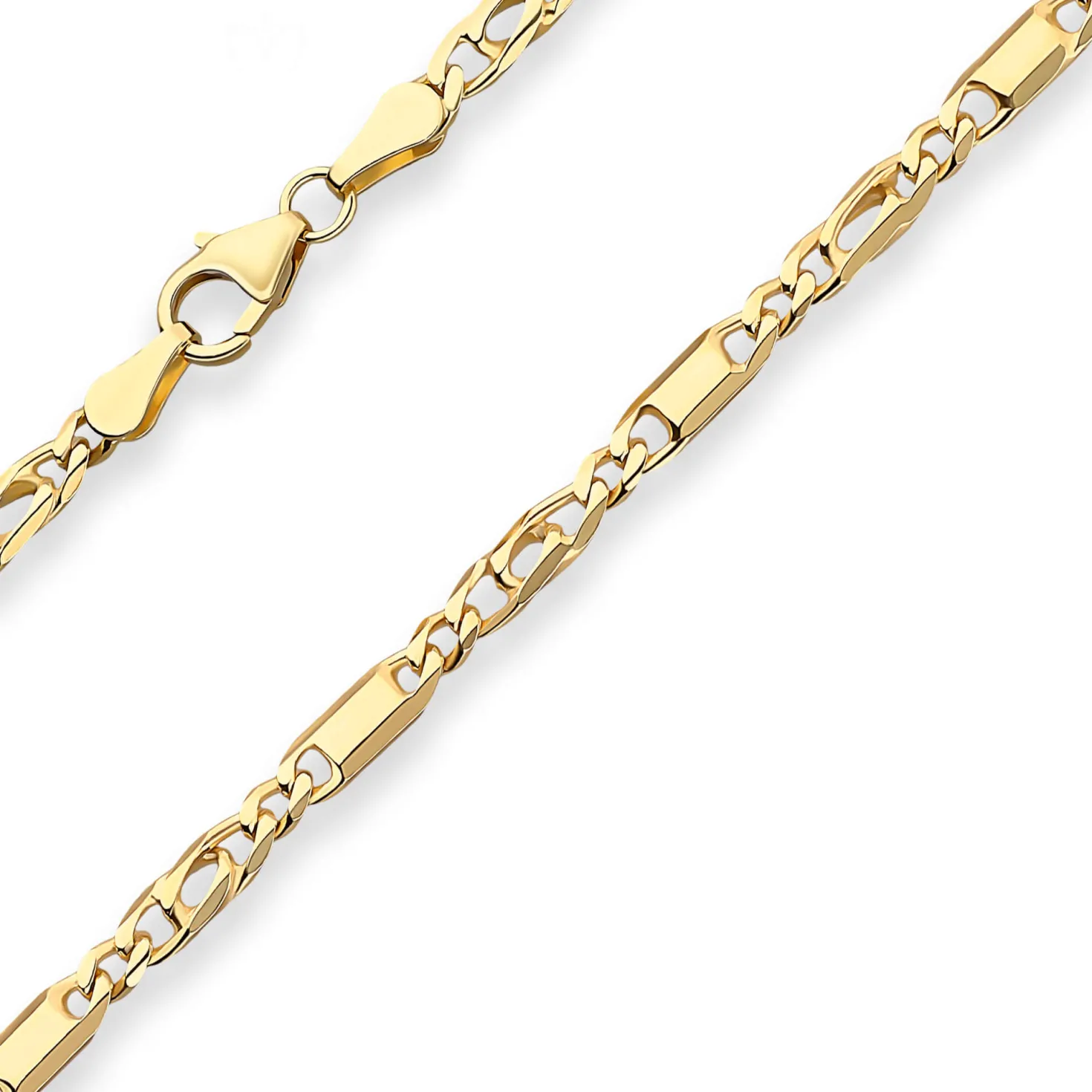3mm Tigeraugenkette Goldkette Collier Halskette aus 585 Gold Gelbgold 50cm