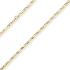 3mm Tigeraugenkette Goldkette Collier Halskette aus 585 Gold Gelbgold 50cm