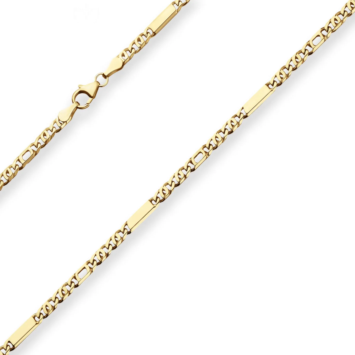 3mm Tigeraugenkette Goldkette Collier Halskette aus 585 Gold Gelbgold 50cm