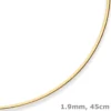 1,9mm Tondakette oval Collier Omegareif Halskette aus 585 Gold Gelbgold 45cm