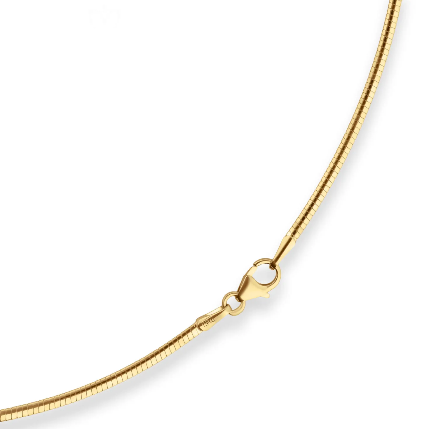 1,9mm Tondakette oval Collier Omegareif Halskette aus 585 Gold Gelbgold 45cm