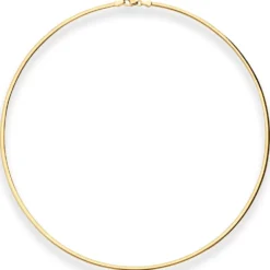 2,4mm Tondakette oval Collier Wendeomega flach aus 585 Gold gelb/weiß 42cm