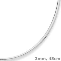 3mm Tondakette oval Silberkette Collier Halskette aus 925 Silber 45cm