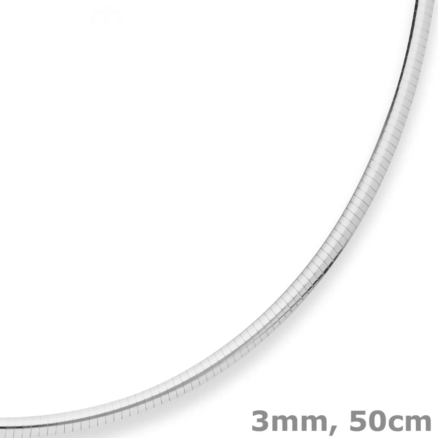 3mm Tondakette oval Silberkette Collier Halskette aus 925 Silber 50cm