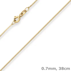0,7mm Veneziakette Collier Halskette aus 333 Gold Gelbgold 38cm