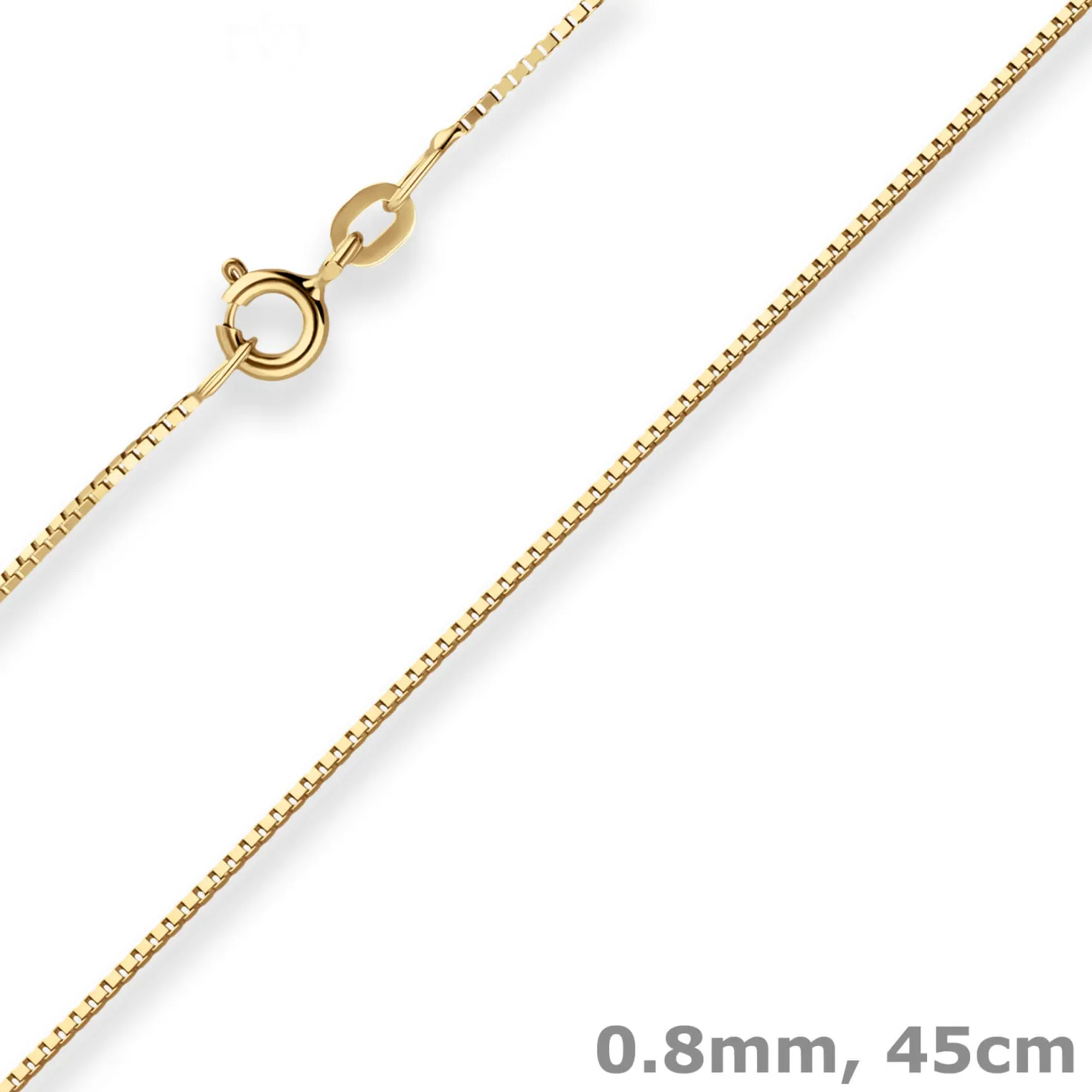 0,8mm Veneziakette Collier Halskette aus 585 Gold Gelbgold 45cm mit Zwischenöse