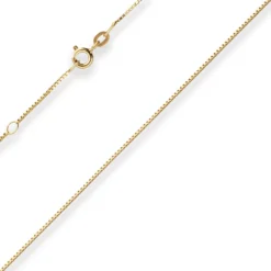0,8mm Veneziakette Collier Halskette aus 585 Gold Gelbgold 45cm mit Zwischenöse