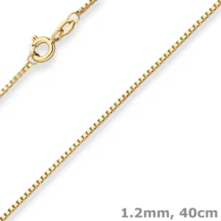 1,2mm Veneziakette Goldkette Collier Halskette aus 333 Gold Gelbgold 40cm