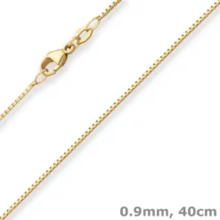 0,9mm Veneziakette Goldkette Collier Halskette aus 750 Gold Gelbgold 40cm