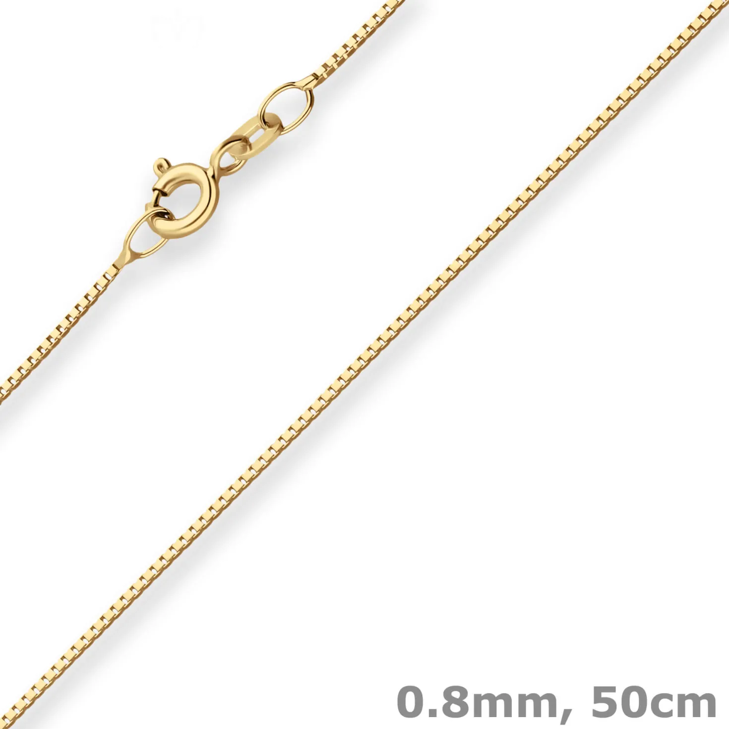 0,8mm Veneziakette Goldkette Collier Halskette aus 585 Gold Gelbgold 50cm
