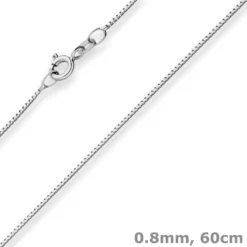 0,8mm Veneziakette Goldkette Collier Halskette aus 585 Gold Weißgold 60cm