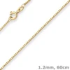1,2mm Veneziakette Goldkette Collier Halskette aus 375 Gold Gelbgold 60cm