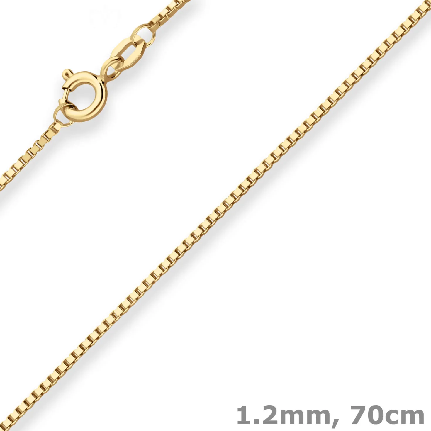 1,2mm Veneziakette Goldkette Collier Halskette aus 375 Gold Gelbgold 70cm