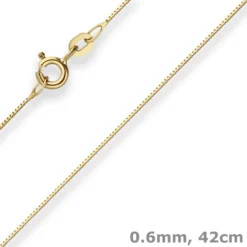 0,6mm Veneziakette Goldkette Collier Halskette aus 585 Gold Gelbgold 42cm