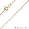 0,6mm Veneziakette Goldkette Collier Halskette aus 333 Gold Gelbgold 45cm