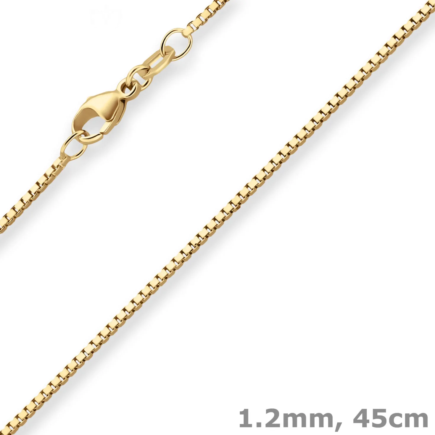 1,2mm Veneziakette Goldkette Collier Halskette aus 585 Gold Gelbgold 45cm