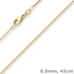 0,9mm Veneziakette Goldkette Collier Halskette aus 585 Gold Gelbgold 45cm