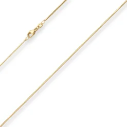 0,9mm Veneziakette Goldkette Collier Halskette aus 585 Gold Gelbgold 45cm
