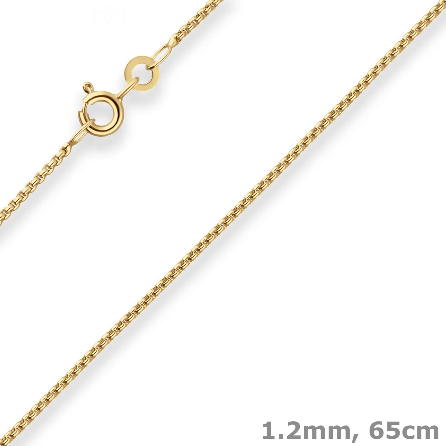 1,2mm Veneziakette rund Collier Halskette aus 585 Gold Gelbgold 65cm