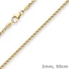 2mm Veneziakette rund Goldkette Collier Halskette aus 333 Gold Gelbgold 50cm