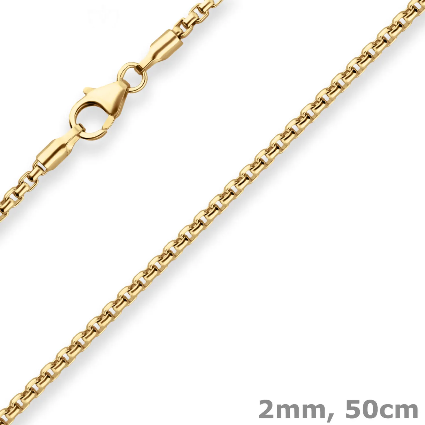 2mm Veneziakette rund Goldkette Collier Halskette aus 333 Gold Gelbgold 50cm