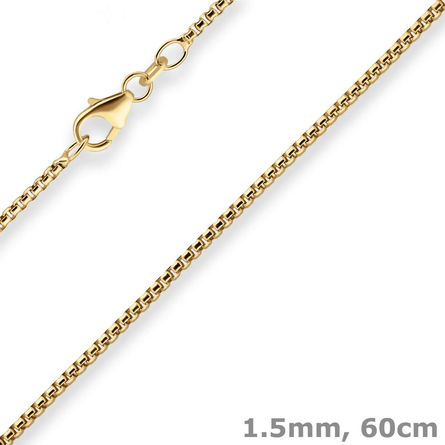 1,5mm Veneziakette rund Goldkette Collier Halskette aus 585 Gold Gelbgold 60cm