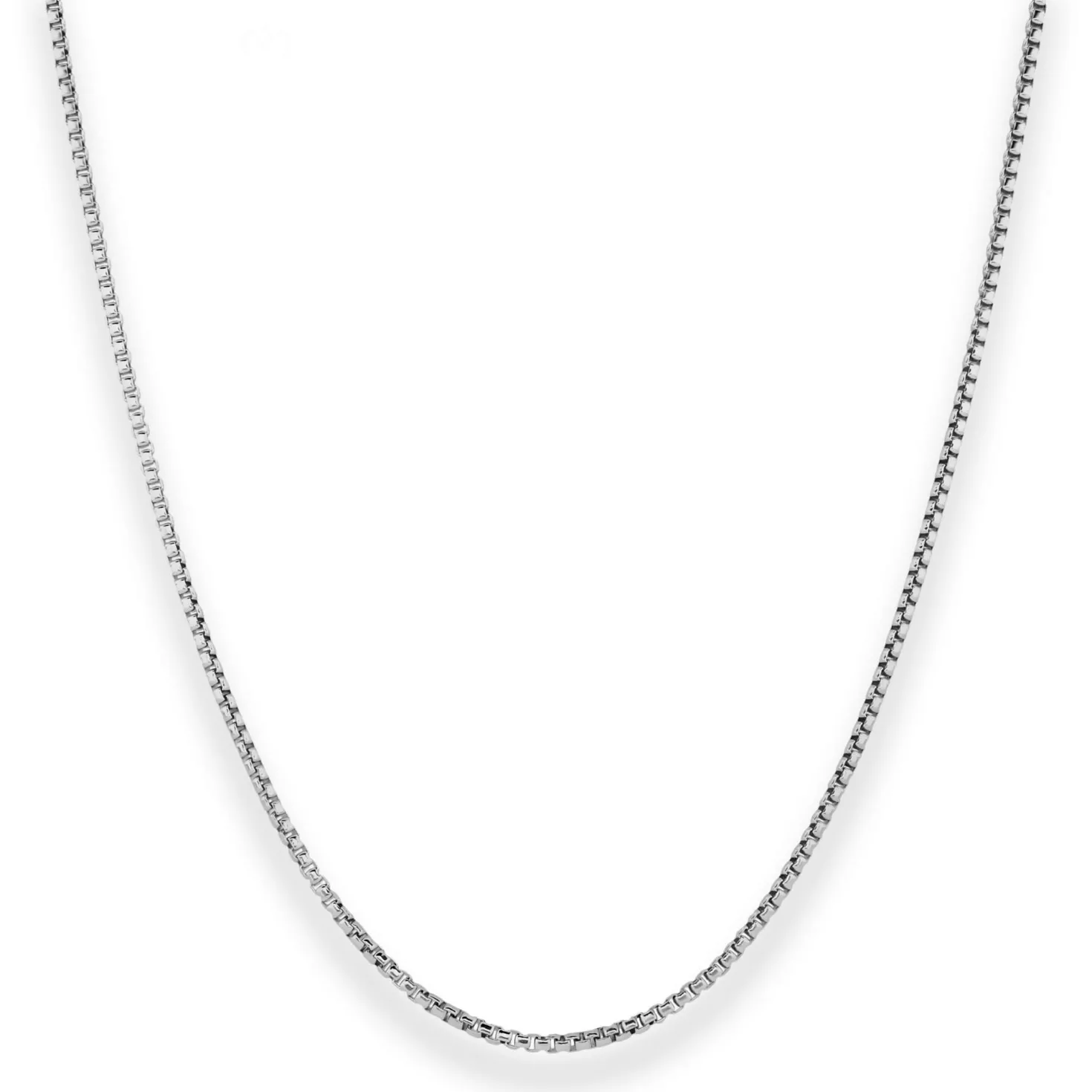 1,5mm Veneziakette rund Kette Collier Halskette aus 925 Silber rhodiniert 50cm