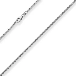 2,7mm Veneziakette rund Kette Collier Halskette aus 925 Silber rhodiniert 60cm