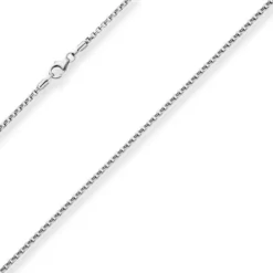 2mm Veneziakette rund Kette Collier Halskette aus 925 Silber rhodiniert 40cm