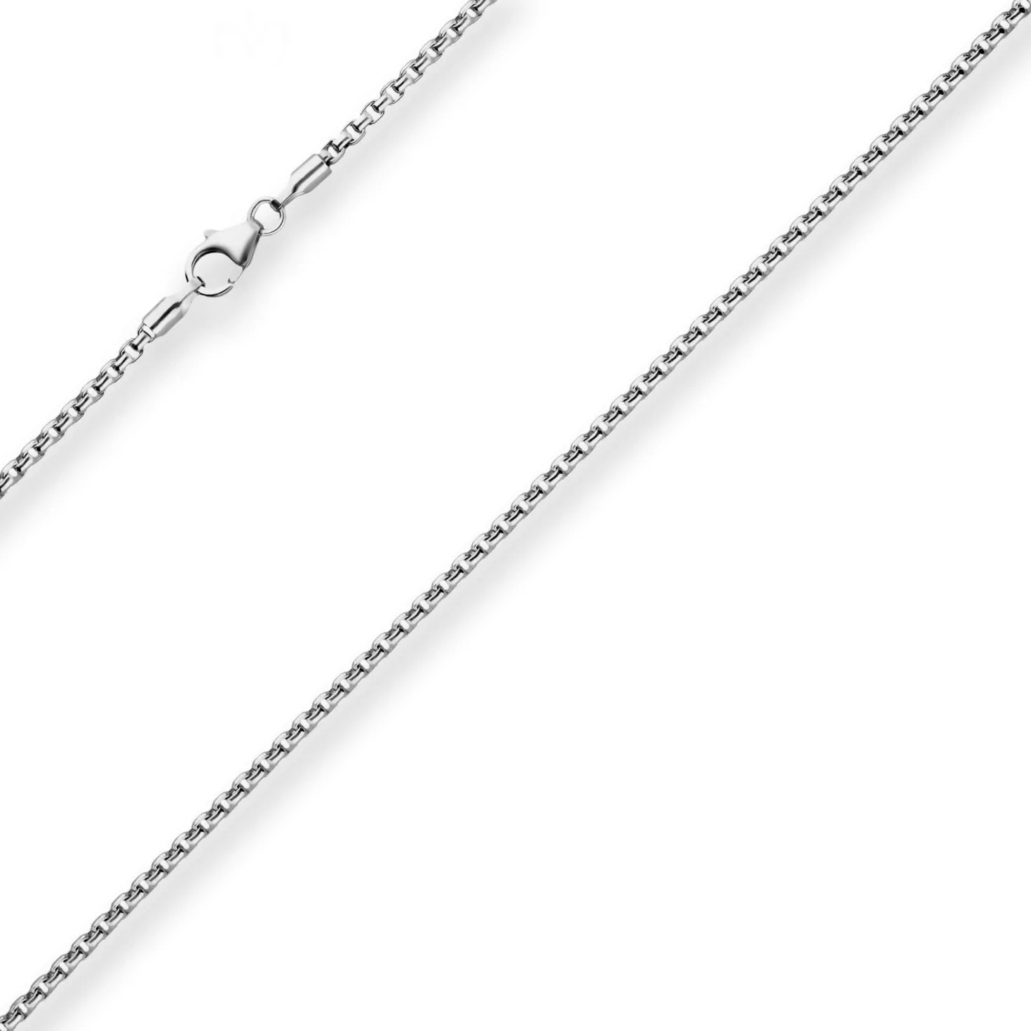 2mm Veneziakette rund Kette Collier Halskette aus 925 Silber rhodiniert 40cm