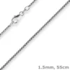 1,5mm Veneziakette rund Kette Collier Halskette aus 925 Silber rhodiniert 55cm