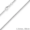 1,5mm Veneziakette rund Silberkette Collier Halskette aus 925 Silber 38cm