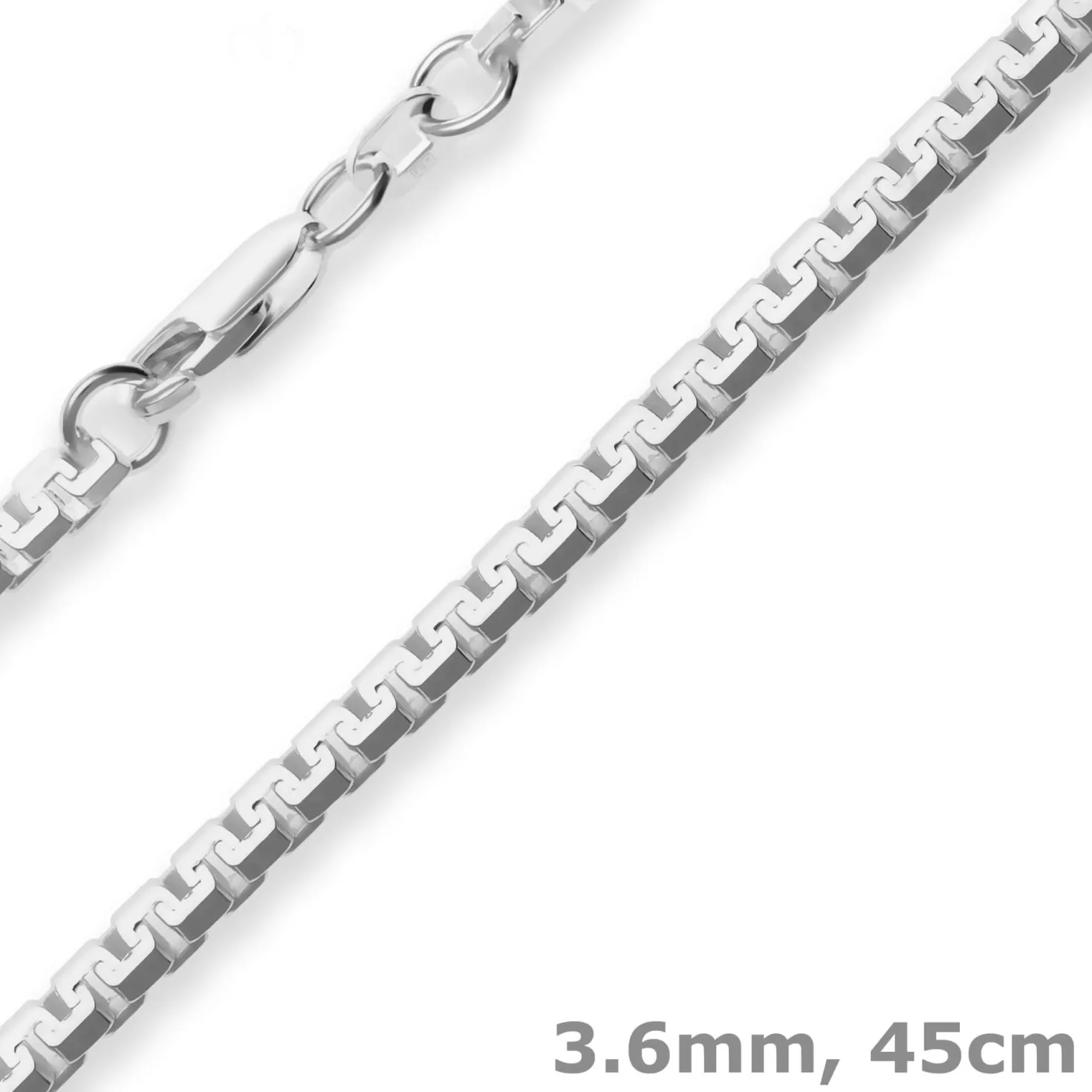 3,6mm Veneziakette sechskant Silberkette Collier Halskette aus 925 Silber 45cm