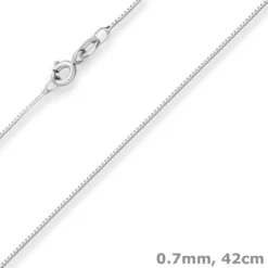 0,8mm Veneziakette Silberkette Collier Halskette aus 925 Silber 42cm