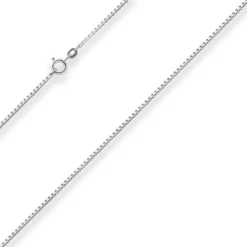 1,4mm Veneziakette Silberkette Collier Halskette aus 925 Silber rhodiniert 80cm
