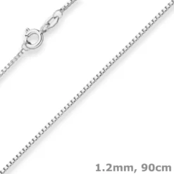 1,2mm Veneziakette Silberkette Collier Halskette aus 925 Silber 90cm