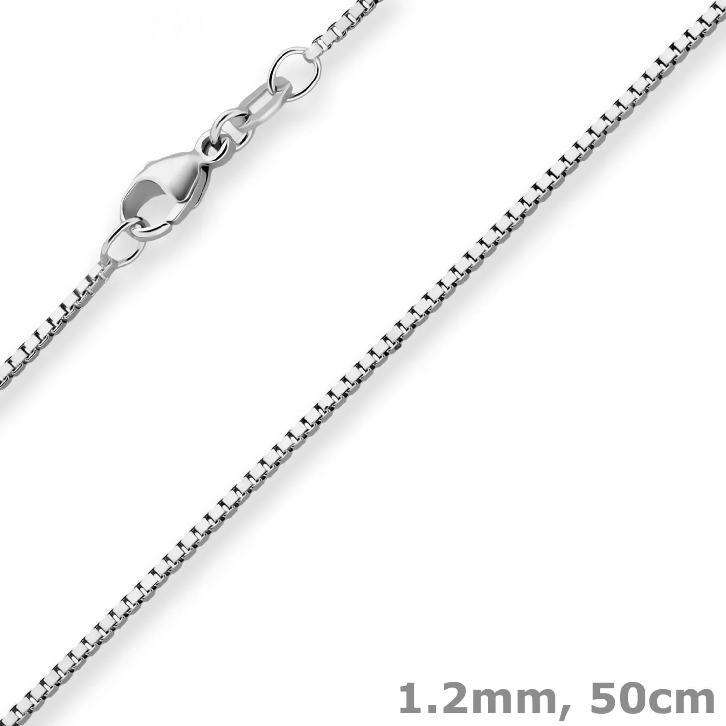 1,2mm Veneziakette Silberkette Collier Halskette aus 925 Silber rhodiniert 50cm