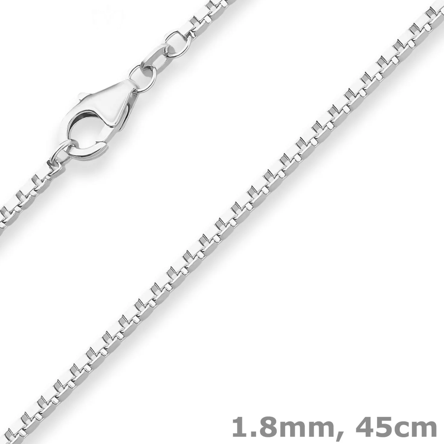 1,8mm Veneziakette Silberkette Collier Halskette aus 925 Silber 45cm